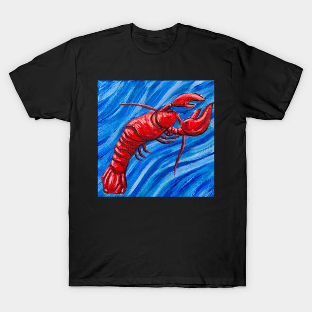 Red Lobster in the Sea T-Shirt by Amazing Creations